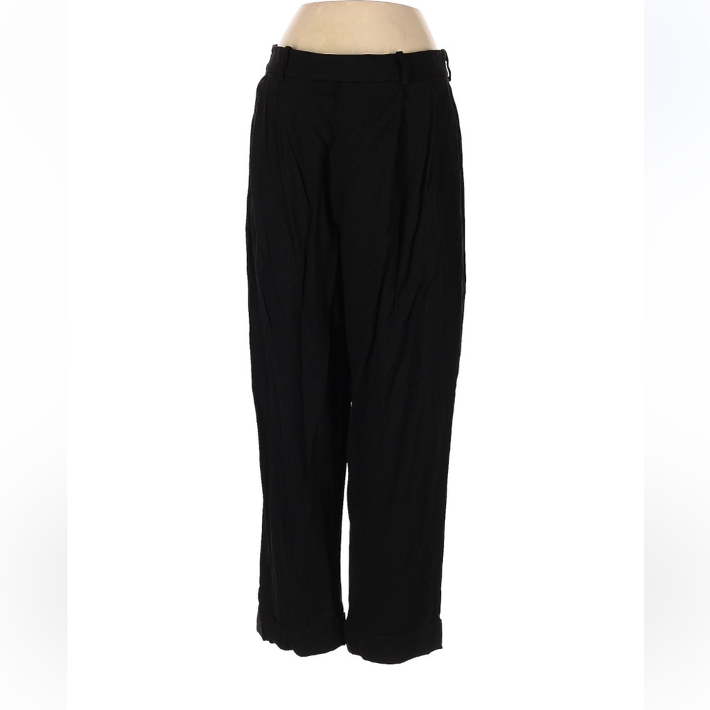 Everlane Black Lyocell Pleated Straight Leg Ankle Pants Size 2